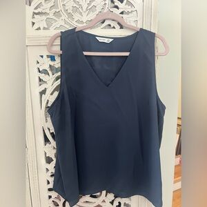 Nine West Blue V-Neck Blouse